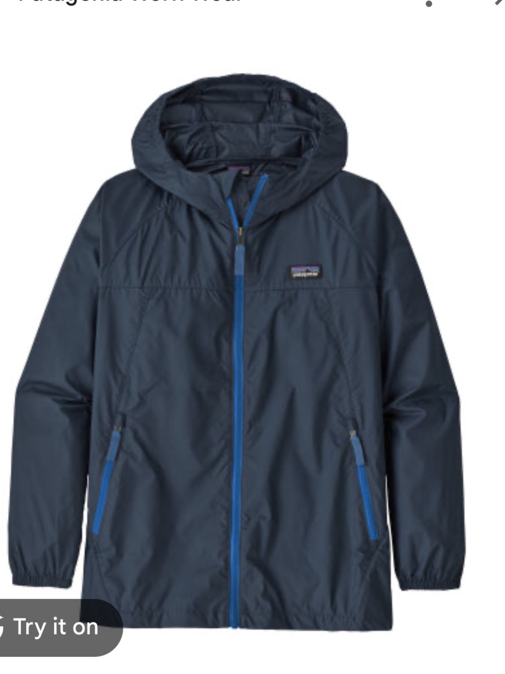 Patagonia kids Navy Hooded Windbreaker Jacket